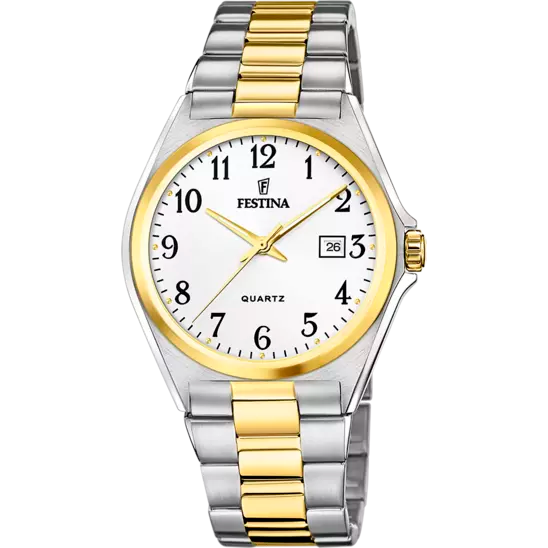Elegant Festina F20554/1 Men's Watch with Classic White Dial and Sophisticated Stainless Steel Strap