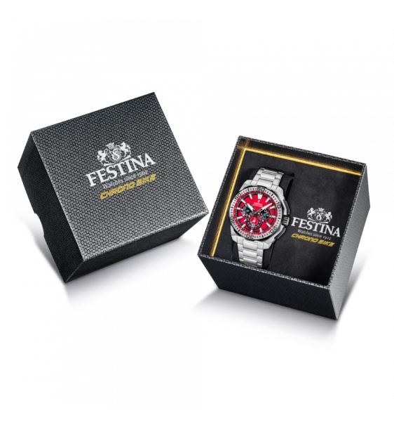 Festina Chrono Bike Red Dial Stainless Steel Strap Watch F20724/5