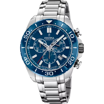 Festina Swiss Made Blue Dial Stainless Steel Bracelet Men s Watch F20042 2