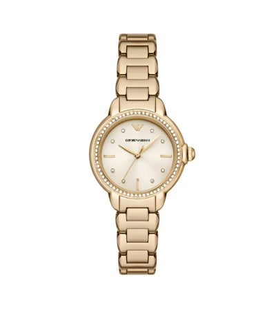 Armani Gold Tone Stainless Steel Watch with Cream Dial AR11609