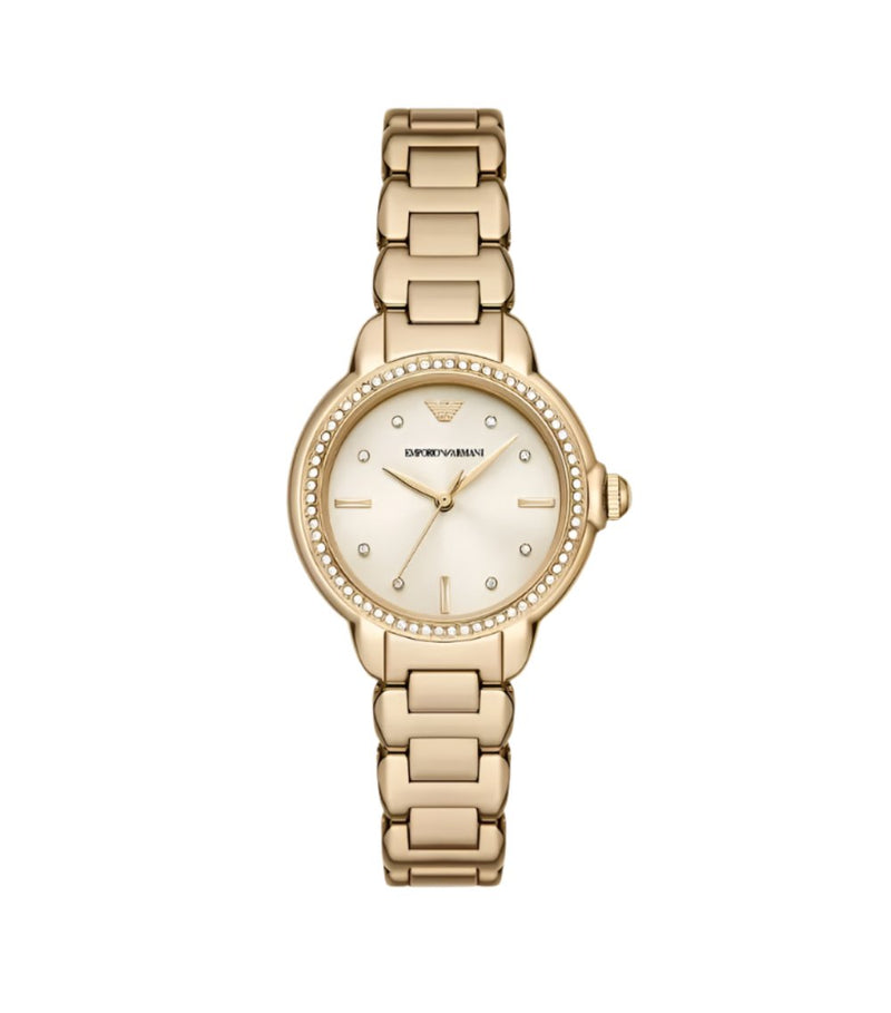 Armani Gold Tone Stainless Steel Watch with Cream Dial AR11609