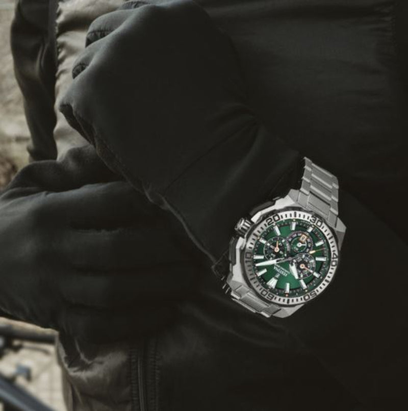 Festina Chrono Bike Green Dial Stainless Steel Strap Watch f20724/3