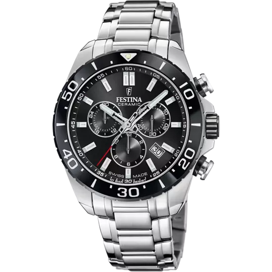 Festina Swiss Made Black Dial Stainless Steel Bracelet Men's Watch F20042/4