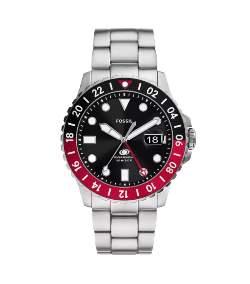 Fossil Blue GMT Stainless Steel Black Dial Watch FS6092