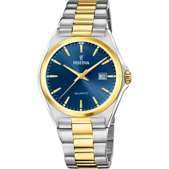 Festina Men's Elegance and Precision Timepiece with Steel Strap and Blue Dial F20554/4