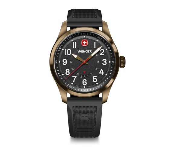 Wenger Terragraph 43 mm Black Dial Silicone Watch 01.0541.125