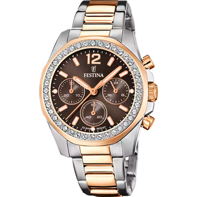Festina Brown Dial Stainless Steel Women's Watch F20608/1