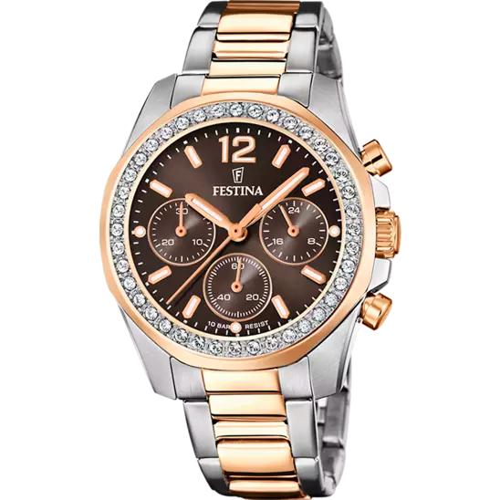 Festina Brown Dial Stainless Steel Women's Watch F20608/1
