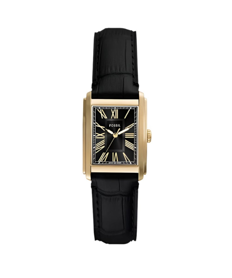 Fossil Carraway Black Croco Leather Black Dial Watch FS6091