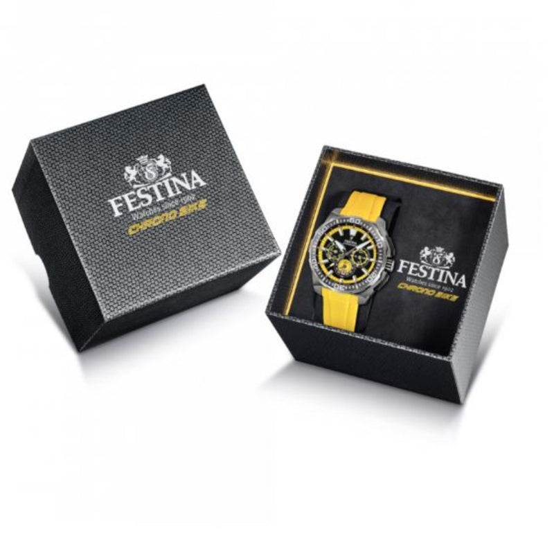 Festina Chrono Bike Yellow Rubber Strap Watch f20725/1