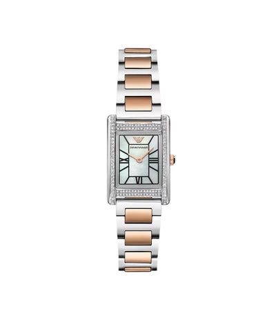 Emporio Armani Mother of Pearl Dial Two Tone Stainless Steel Watch AR11626