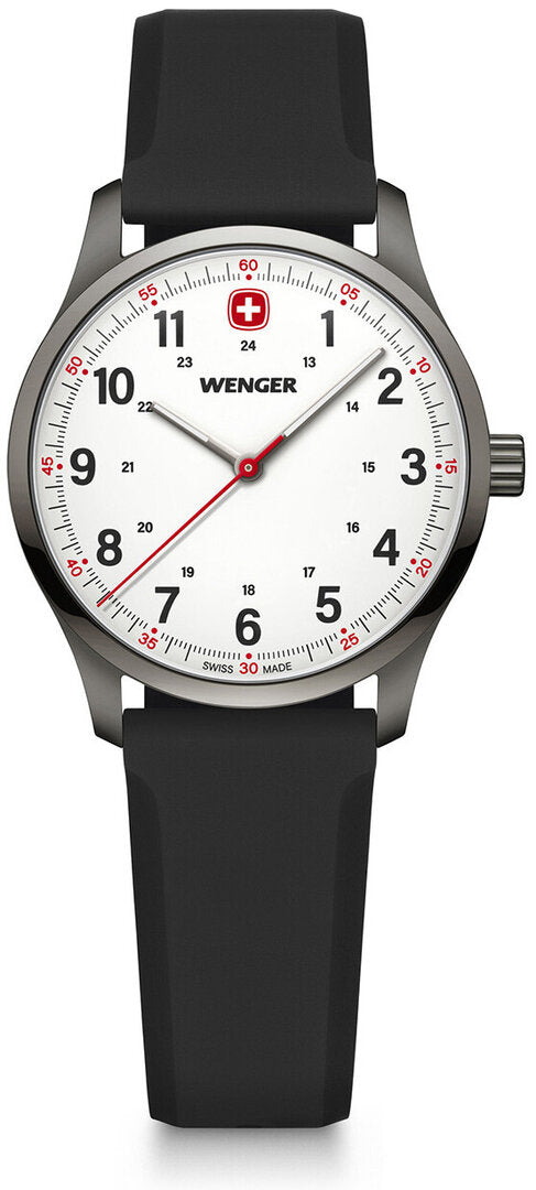 Wenger City Sport 34mm White Dial Silicone Watch 01.1421.129
