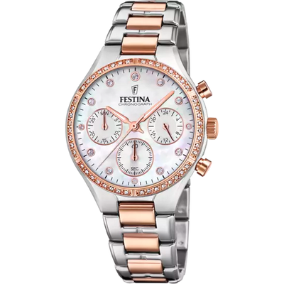 Festina Boyfriend Mother of Pearl Dial Stainless Steel Bracelet Men's Watch F20403/1