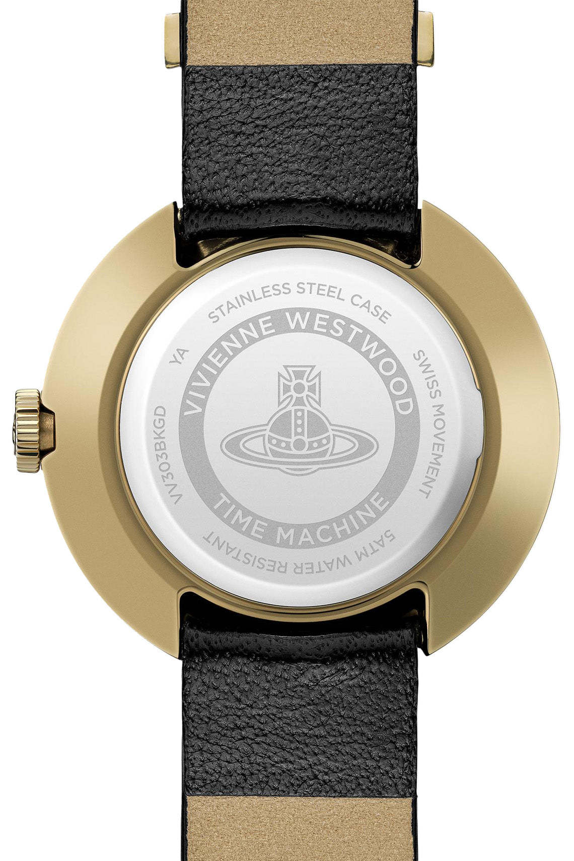 Vivienne Westwood The Rebel Gold Dial Leather Women's Watch VV303BKGD