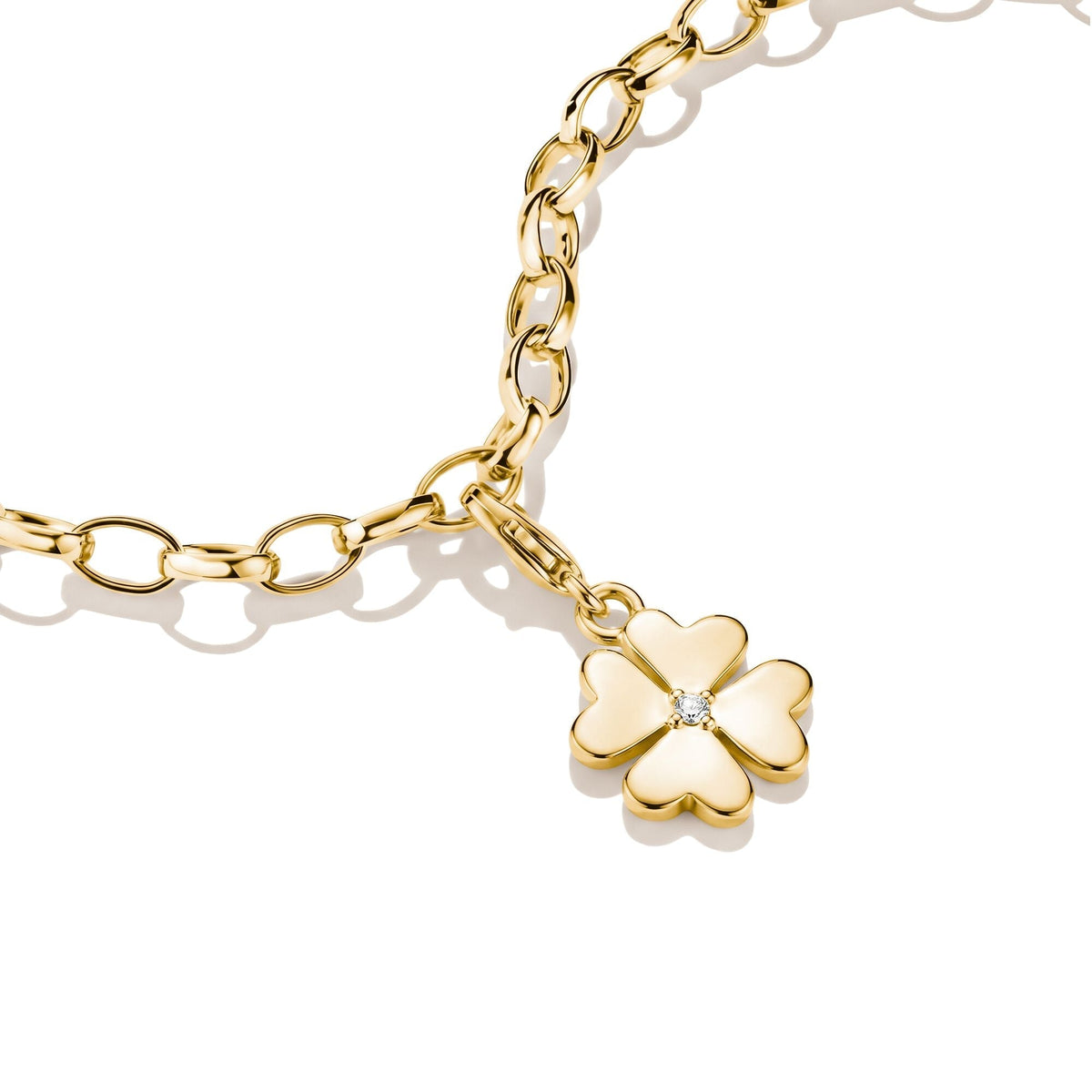 Thomas Sabo Gold-Plated Four-Leaf Clover Charm with Zirconia Centre Stone CC2248MY CC2248MY view 2