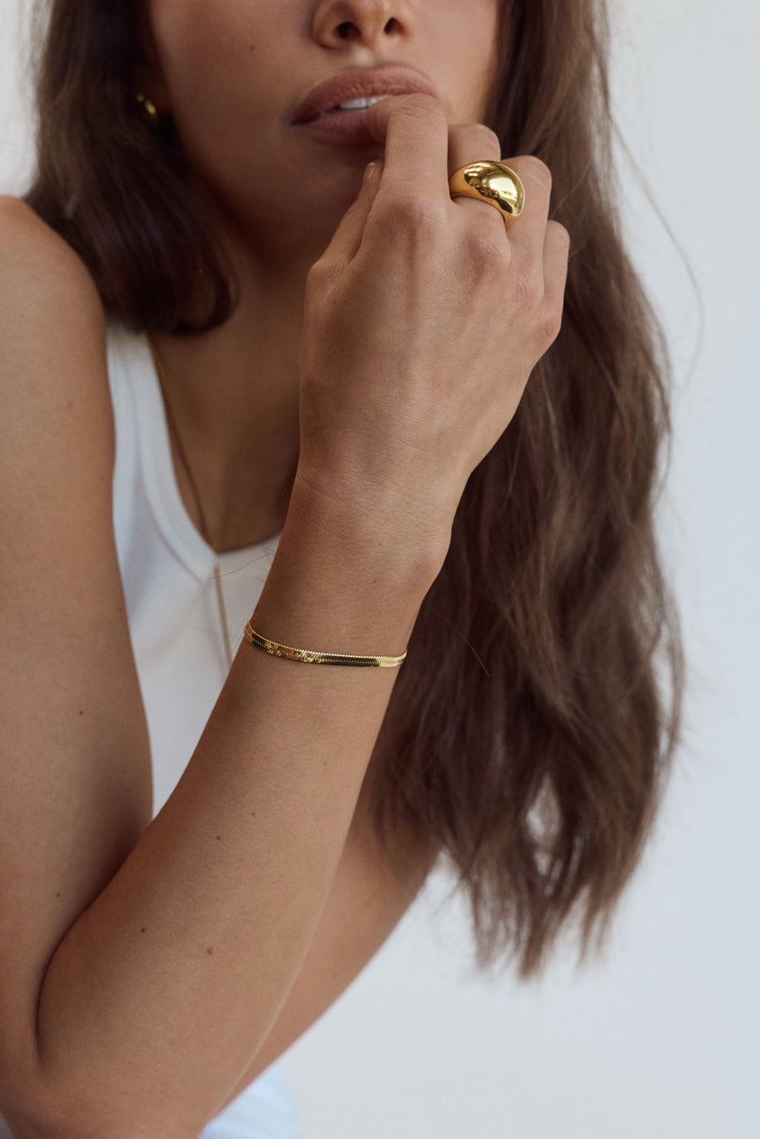 Cendré Beau Snake 18K gold-plated bracelet studio shot