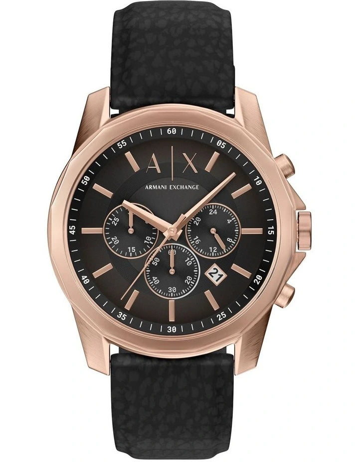 Armani Exchange Chronograph Black Rubber Band Watch AX1769