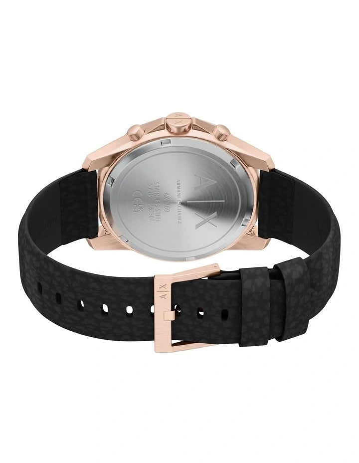 Armani Exchange Chronograph Black Rubber Band Watch AX1769