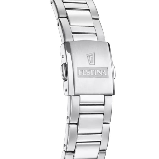Elegant Festina Men's Watch with Silver Stainless Steel Strap and Black Dial F20656/4