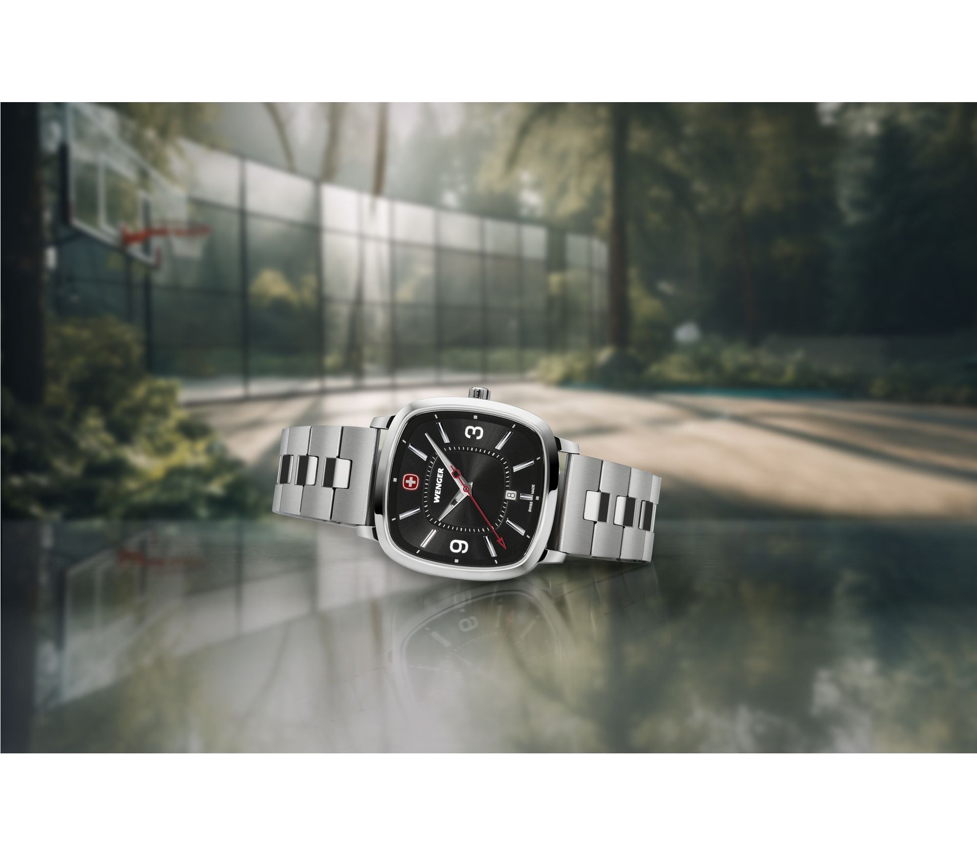 Wenger Vintage Sport 37mm Black Dial Stainless Steel Watch 01.1921.108