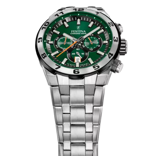 Festina Chrono Bike Green Dial Stainless Steel Strap Men's Watch F20670/2