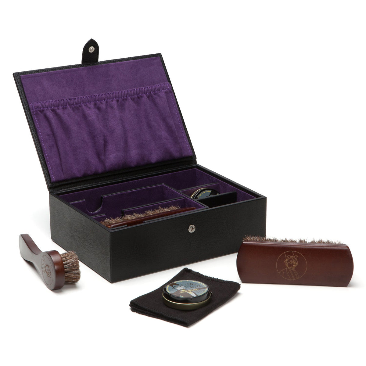 Shoe Shine Case - Wolf WM Black