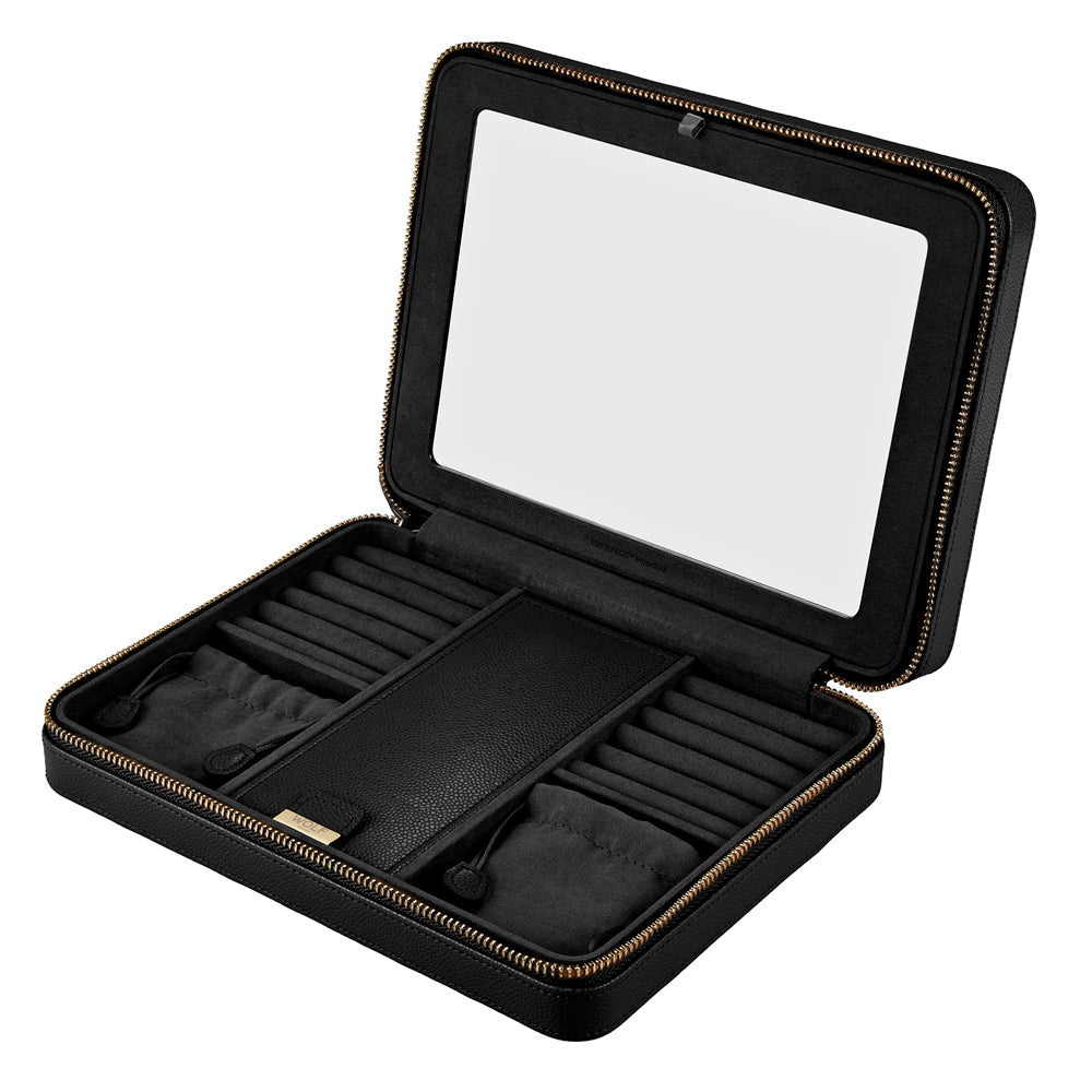 Wolf Lauren Large Zip Case in black recycled vegan leather