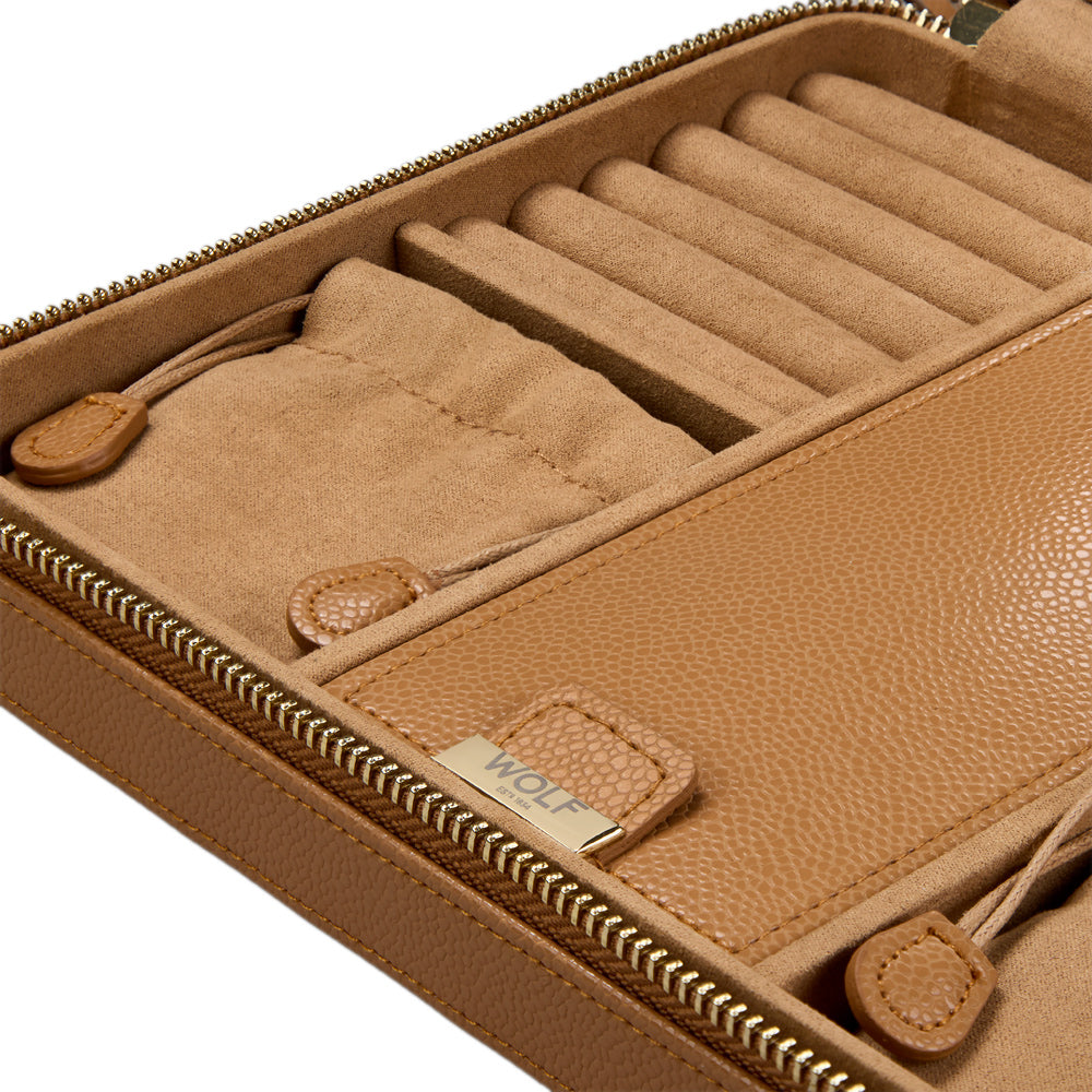 Wolf Lauren Large Zip Case in caramel recycled vegan leather — view 6