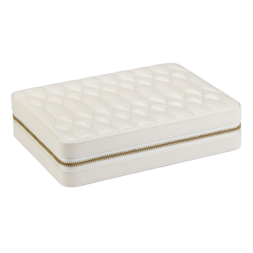 Wolf Lauren Large Zip Case in ivory recycled vegan leather — view 4