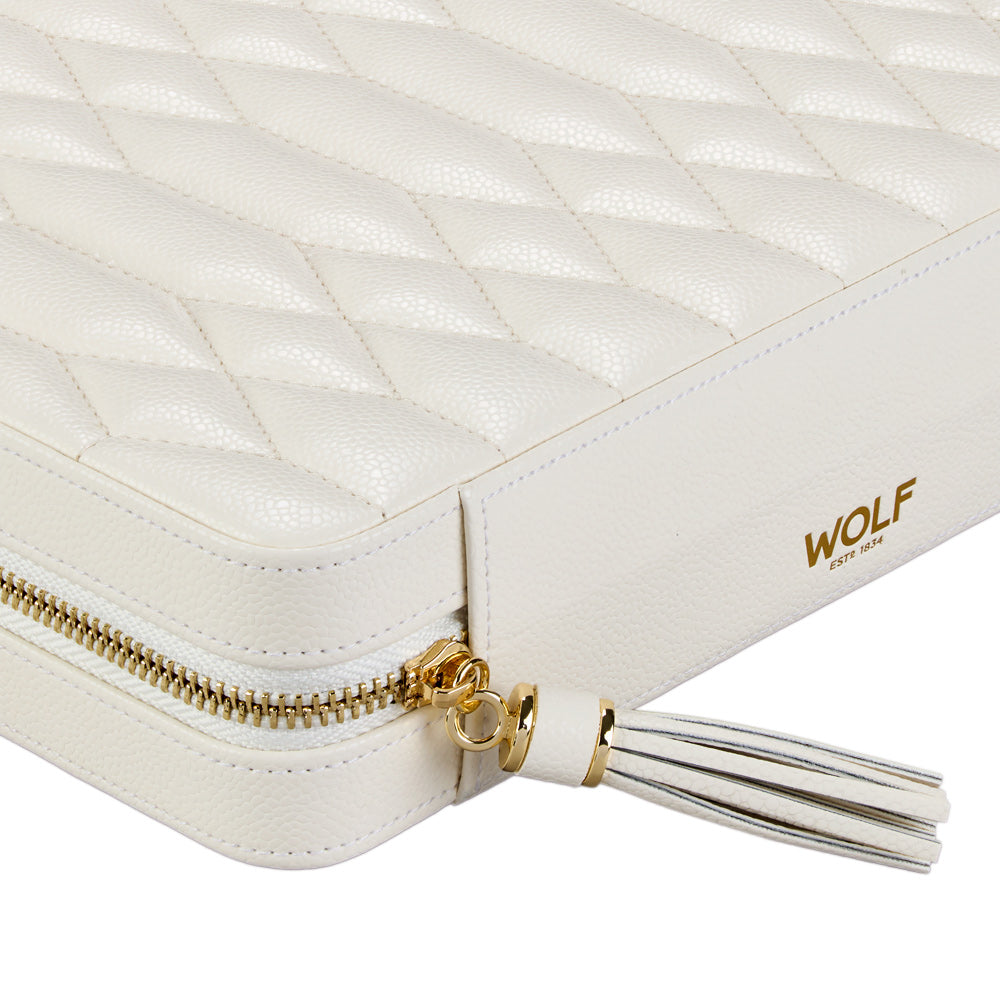 Wolf Lauren Large Zip Case in ivory recycled vegan leather — view 8