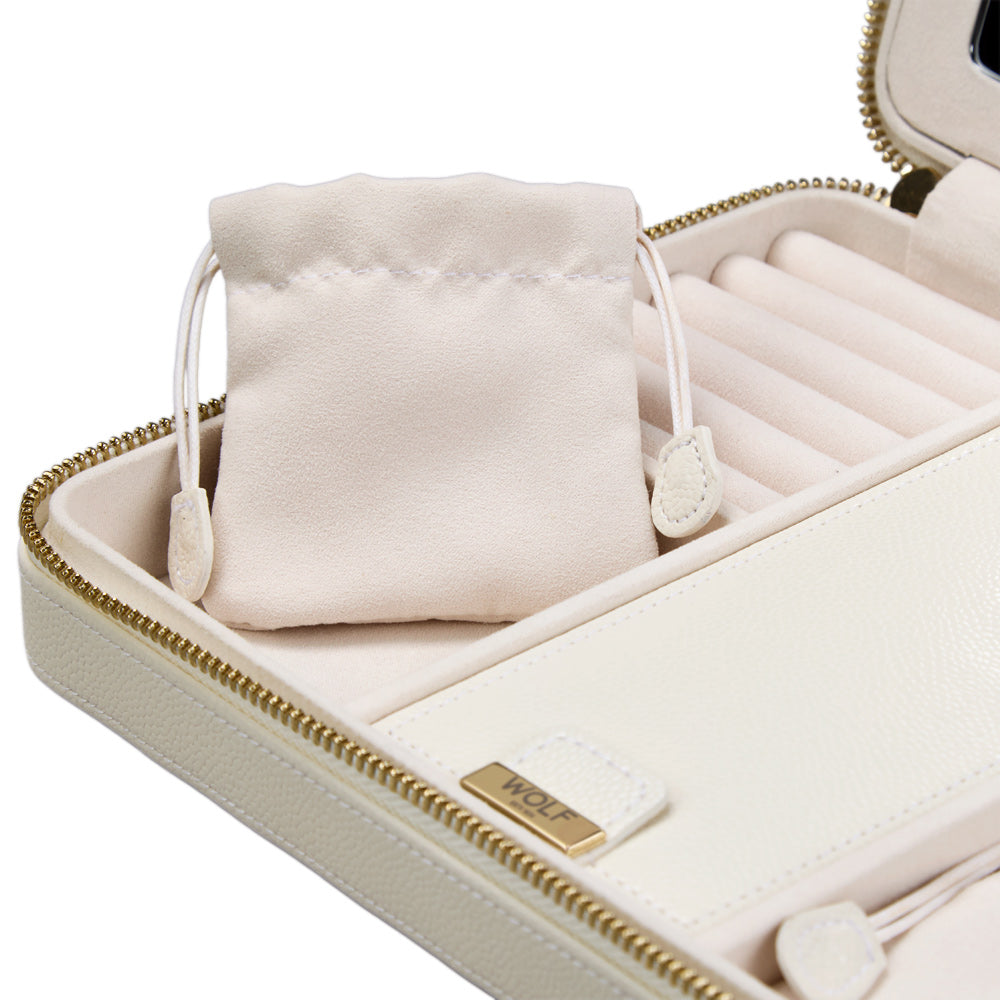 Wolf Lauren Large Zip Case in ivory recycled vegan leather — view 6
