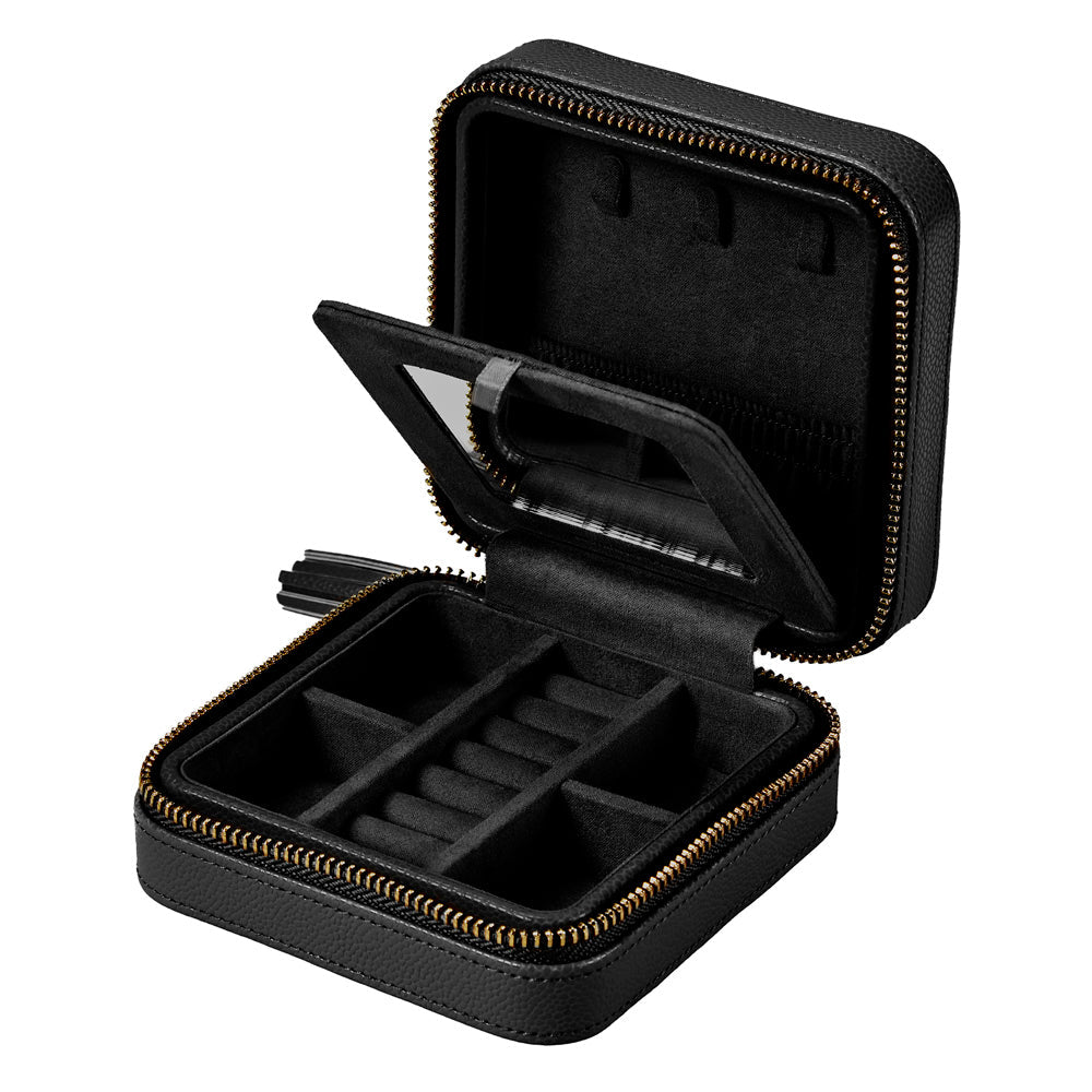 Wolf Lauren Zip Travel Case in black recycled vegan leather — view 3
