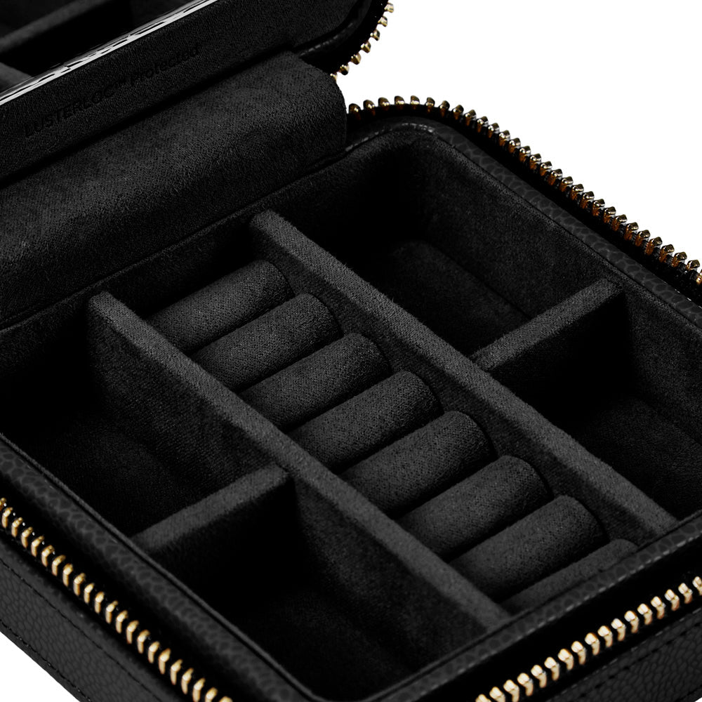 Wolf Lauren Zip Travel Case in black recycled vegan leather — view 4