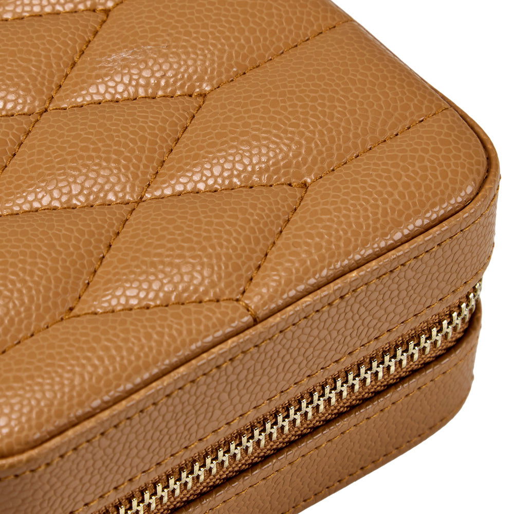 Wolf Lauren Zip Travel Case in caramel recycled vegan leather — view 6
