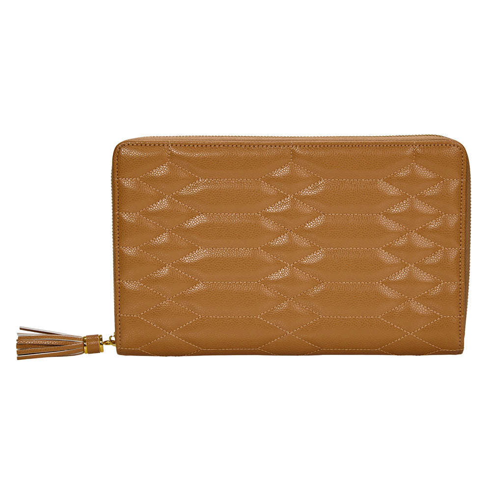 Wolf Lauren Large Portfolio in caramel recycled vegan leather