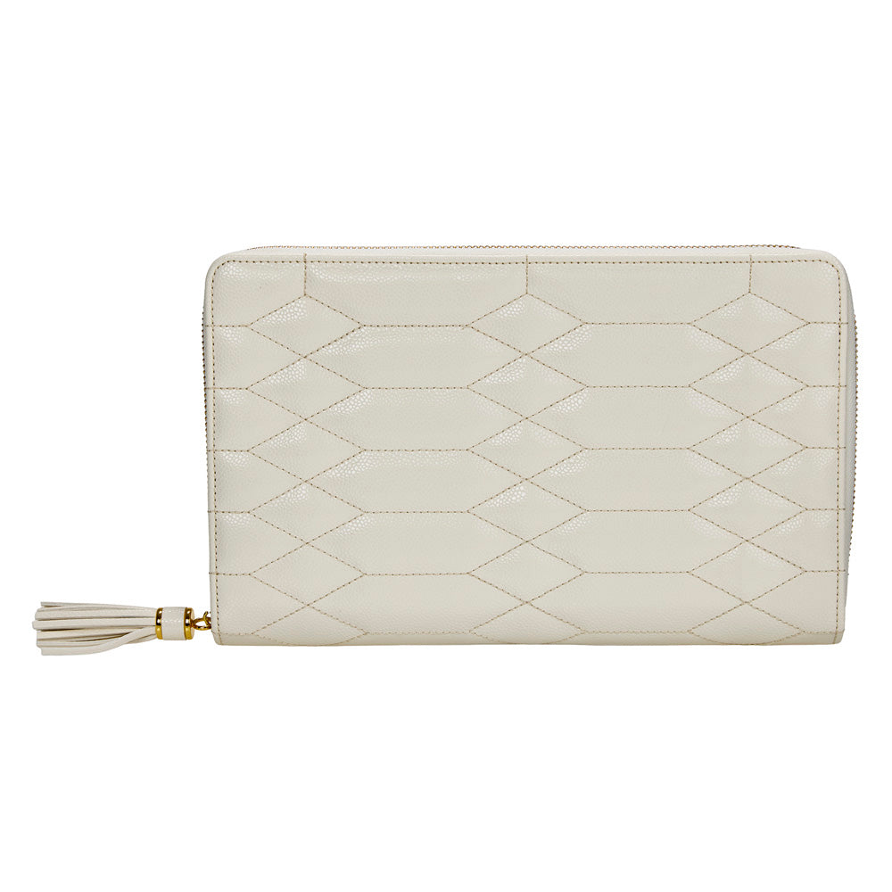 Wolf Lauren Large Portfolio in ivory recycled vegan leather