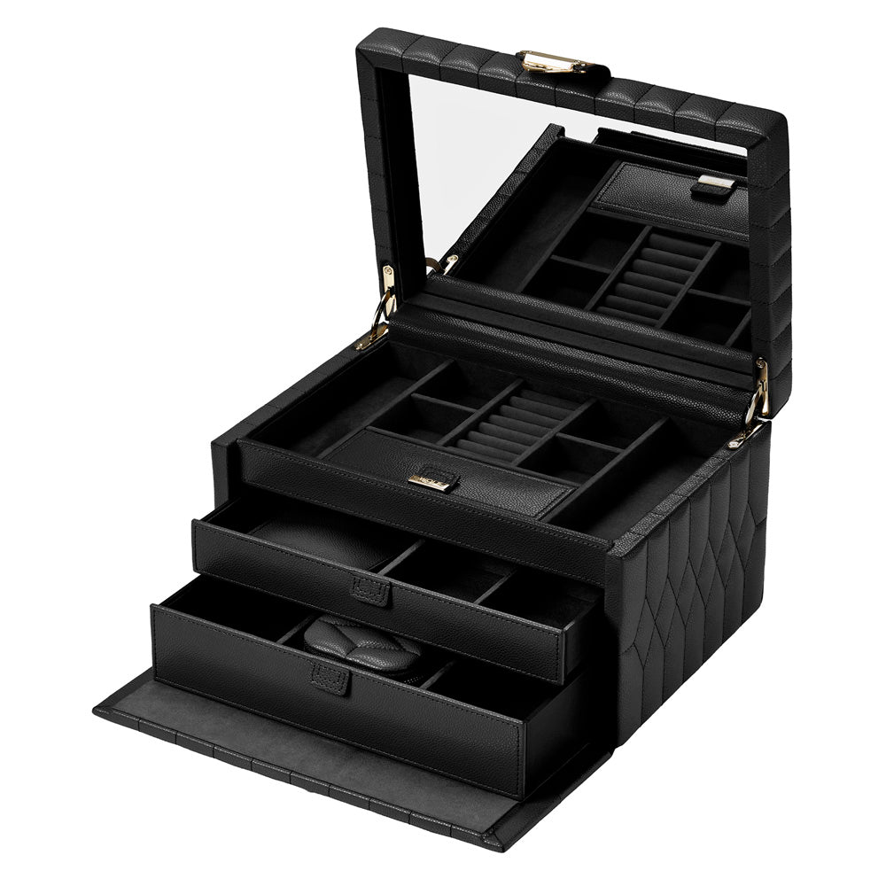 Wolf Lauren Medium Jewellery Box in black recycled vegan leather — view 10