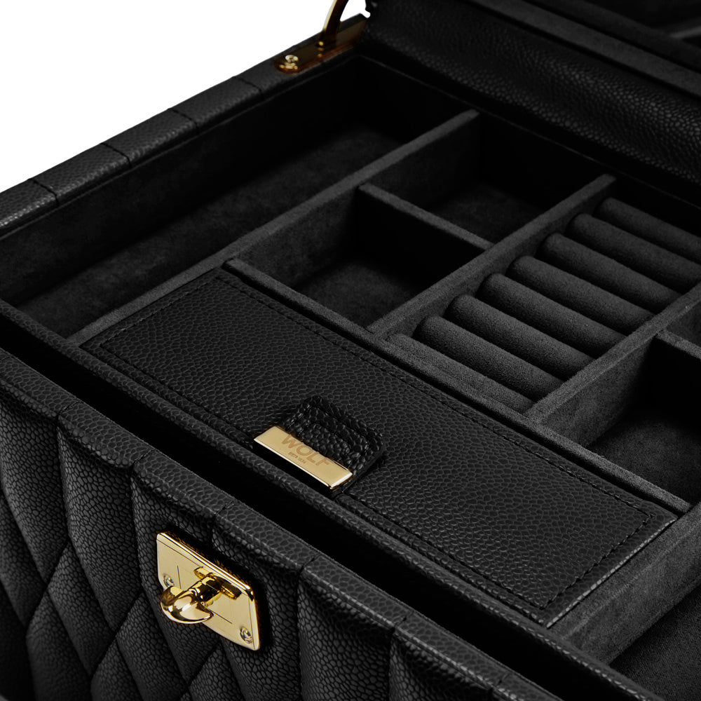 Wolf Lauren Medium Jewellery Box in black recycled vegan leather — view 4