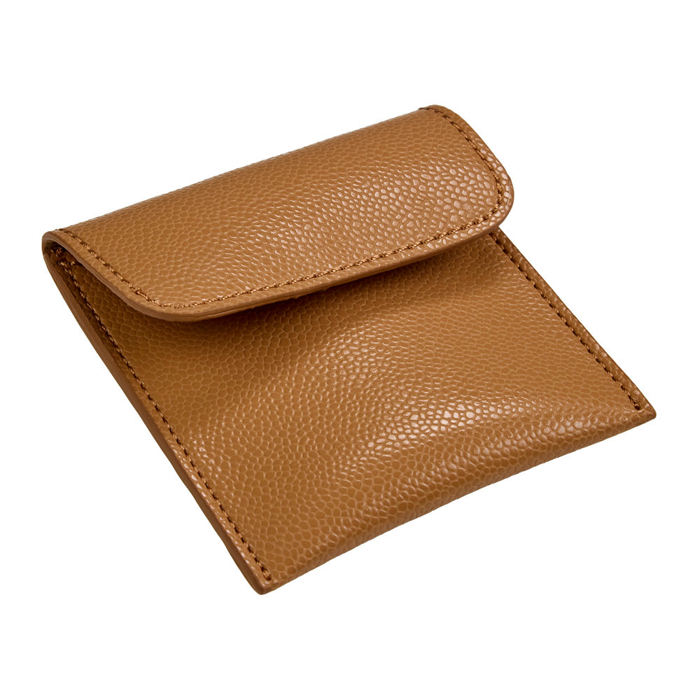 Wolf Lauren Medium Jewellery Box in caramel recycled vegan leather — view 6