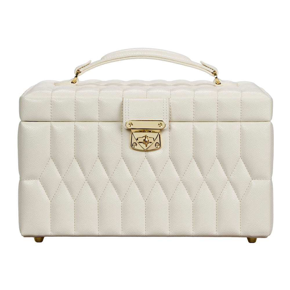Wolf Lauren Medium Jewellery Box in ivory recycled vegan leather — view 2