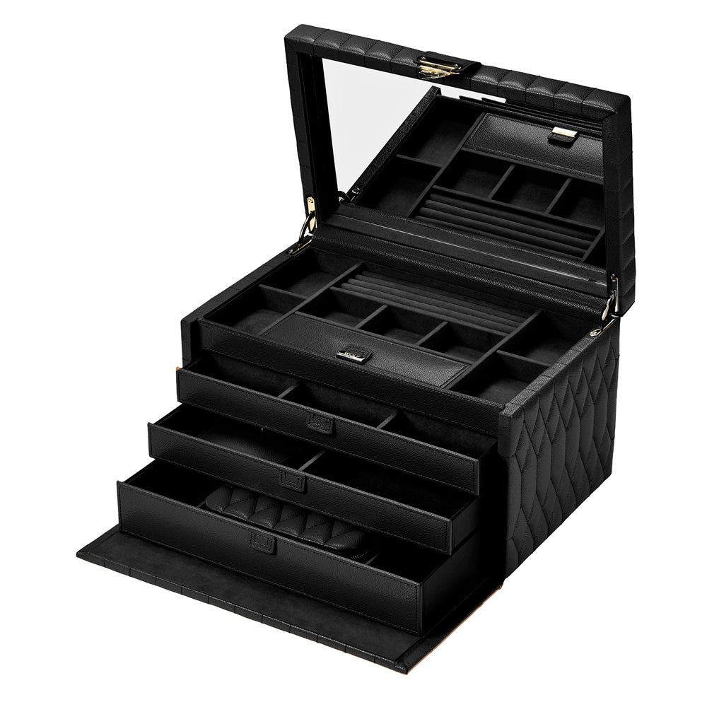 Wolf Lauren Large Jewellery Box in black recycled vegan leather — view 5