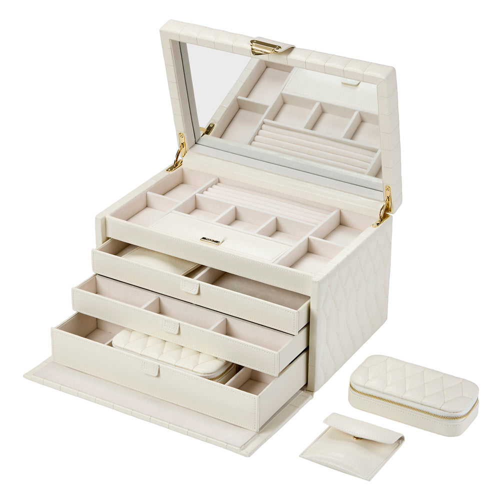 Wolf Lauren Large Jewellery Box in ivory recycled vegan leather — view 12