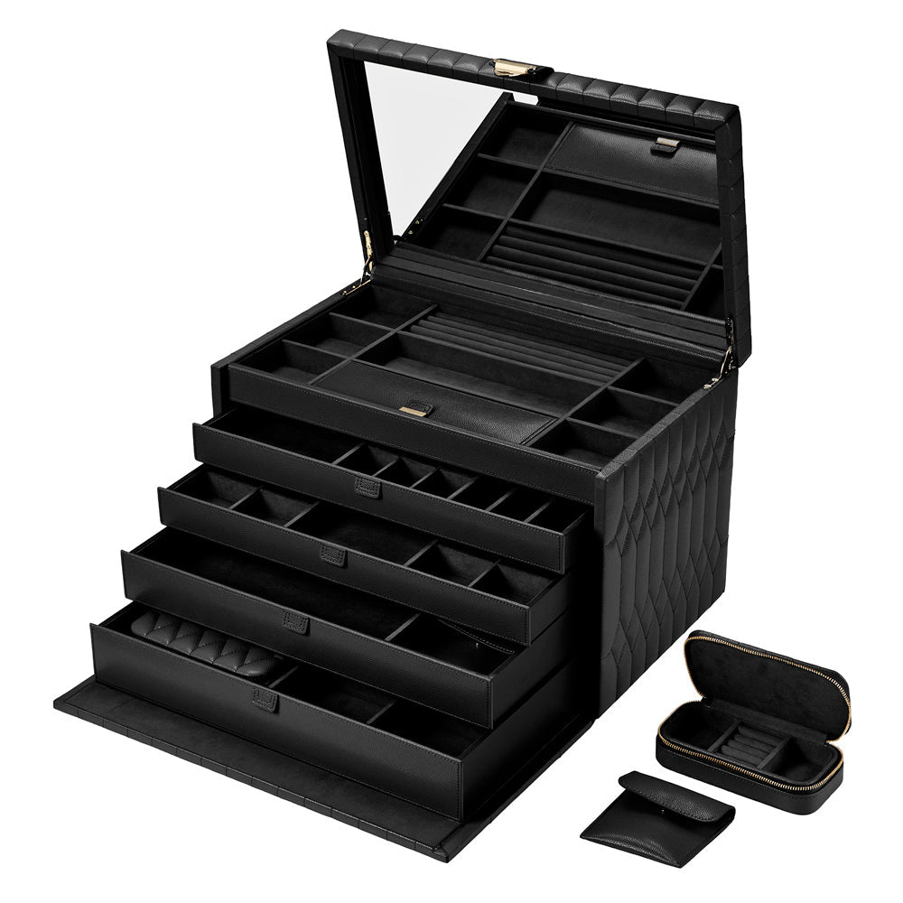 Wolf Lauren Extra Large Jewellery Box in black recycled vegan leather — view 3