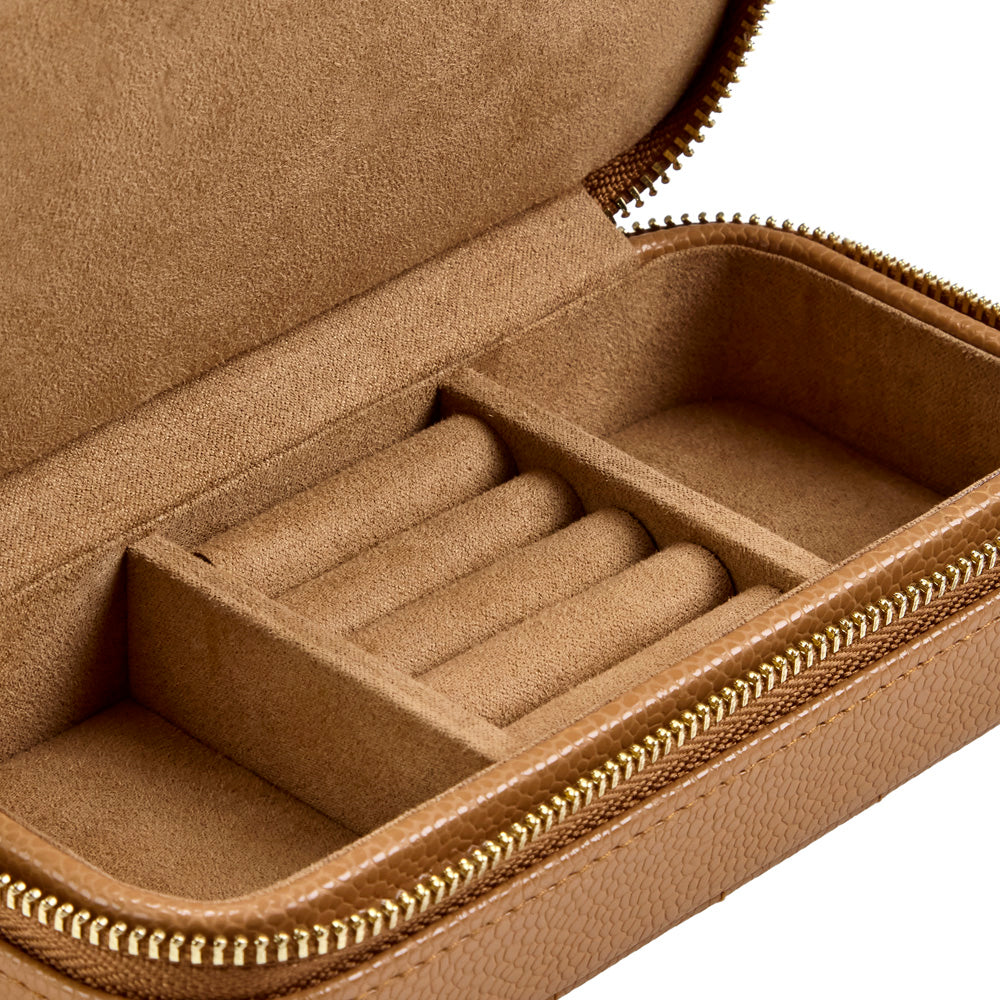 Wolf Lauren Extra Large Jewellery Box in caramel recycled vegan leather — view 7