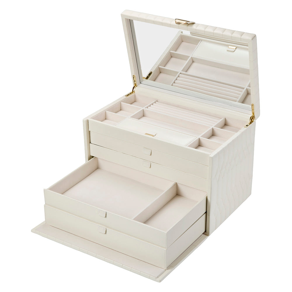 Wolf Lauren Extra Large Jewellery Box in ivory recycled vegan leather — view 11