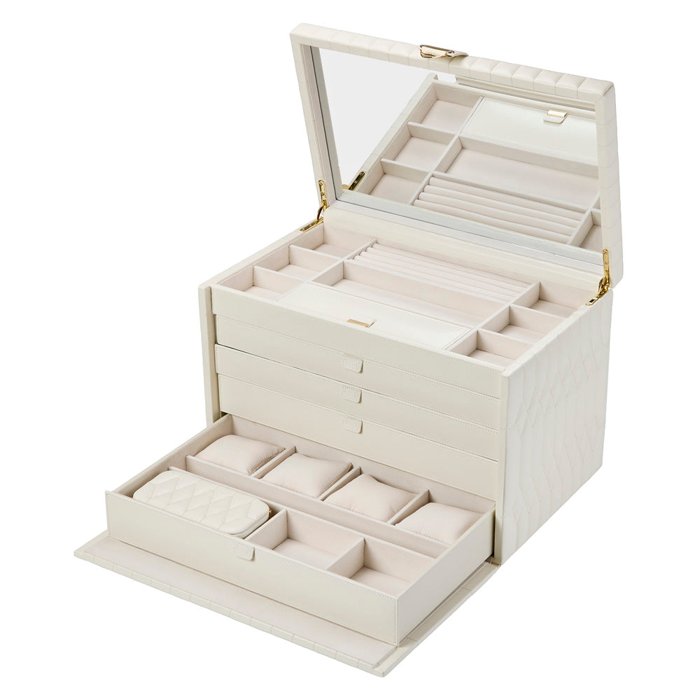 Wolf Lauren Extra Large Jewellery Box in ivory recycled vegan leather — view 12