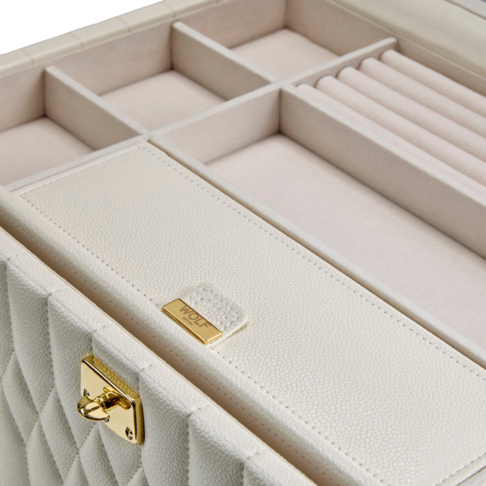 Wolf Lauren Extra Large Jewellery Box in ivory recycled vegan leather — view 4
