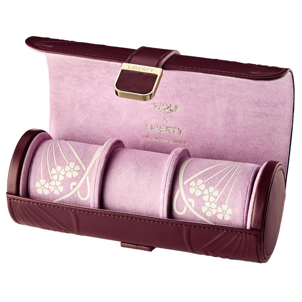 Wolf Liberty Triple Watch Roll Burgundy 381527