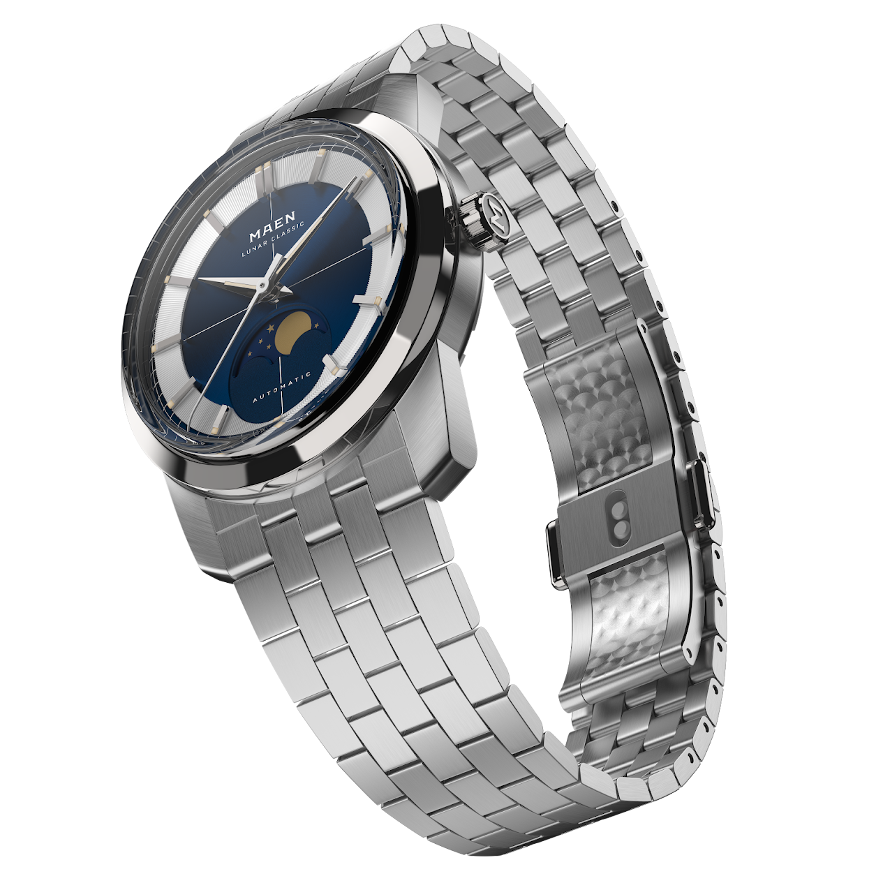 MAEN Lunar Classic 36 Blue Dial Moonphase Automatic Watch M7.1.2