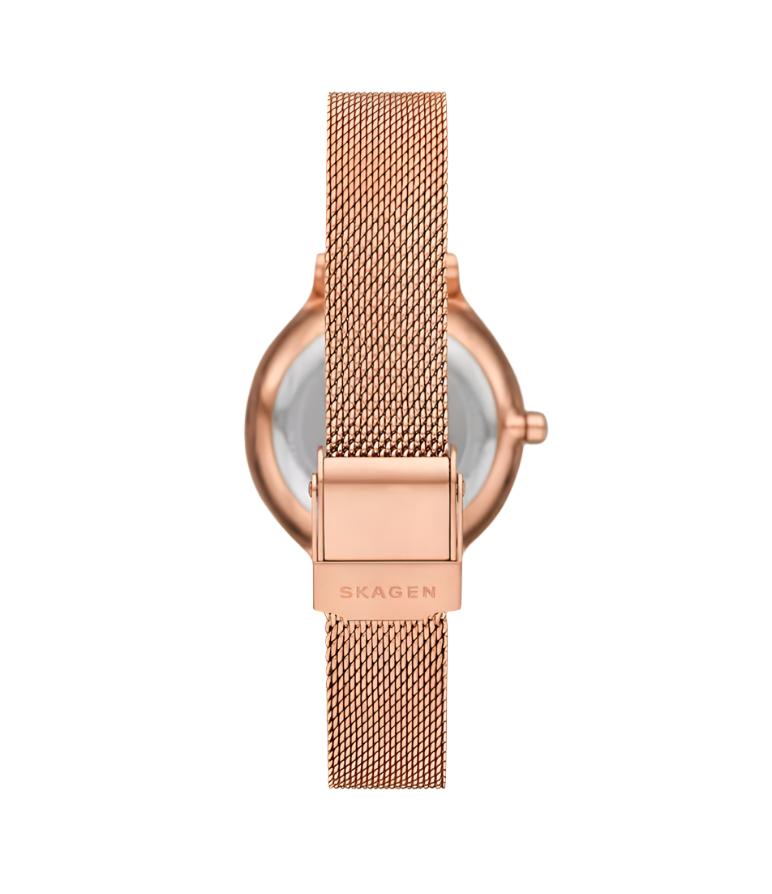 Skagen Anita Rose Gold Mesh Watch with Red Dial for Women SKW3150